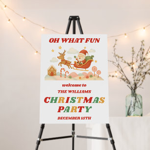 Retro Oh What Fun Christmas Party Welcome Foam Board