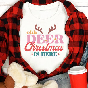 Retro Ohh Deer Christmas Is Here Tri-Blend Shirt