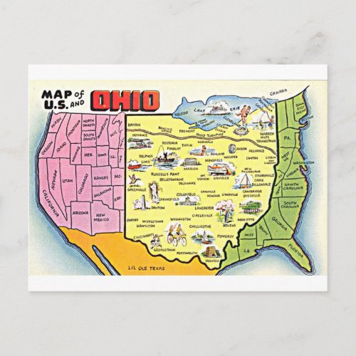 Retro Ohio postcard