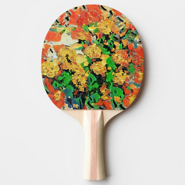 Retro Oil Painting: Van Gogh Monet Ping Pong Paddle (Front)