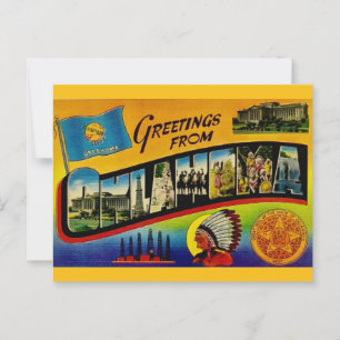 Retro Oklahoma Greeting Postcard