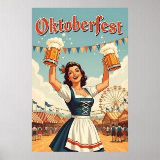 Retro Oktoberfest Art - Beer & Celebration Poster