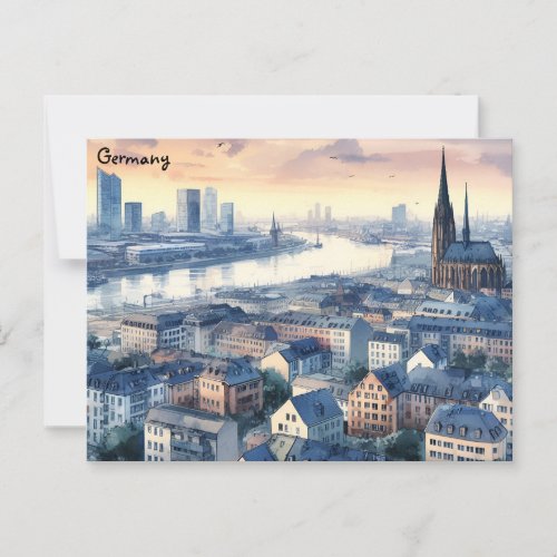 Retro Old Art vintage travel berlin Germany city Postcard