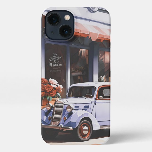 Retro old car iPhone 13 Slim Fit Case, Glossy Case (Back)