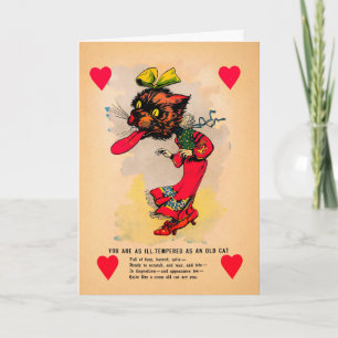 Retro Old Cat Vinegar Valentine's Day Card