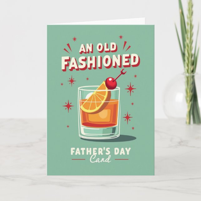 Retro Old Fashioned Father Card (Front)