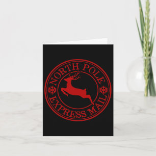 Retro Old Fashioned North Pole Express Mail Reinde Card