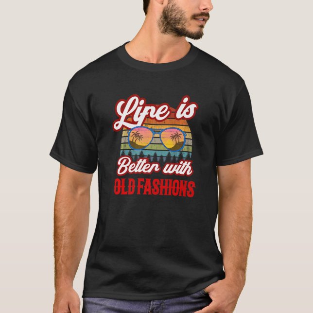 Retro Old Fashions Sunset  With Old Fashions T-Shirt (Front)