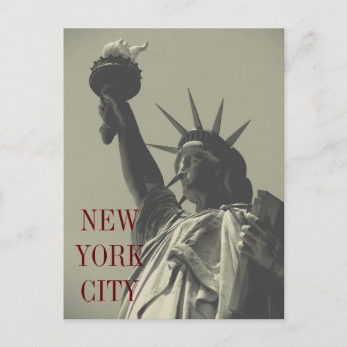 Retro Old Look Statue of Liberty New York City Postcard