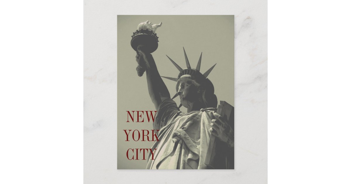 Retro Old Look Statue of Liberty New York City Postcard | Zazzle