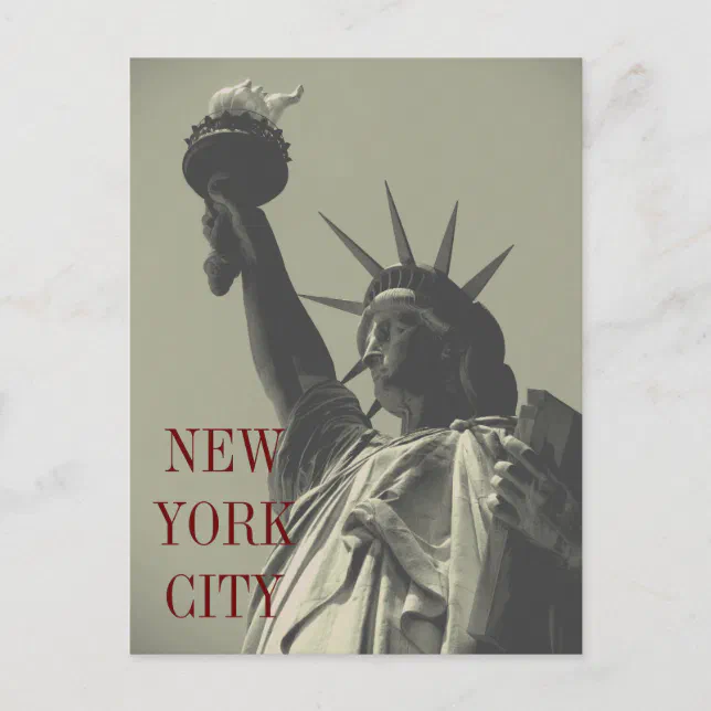 Retro Old Look Statue of Liberty New York City Postcard | Zazzle