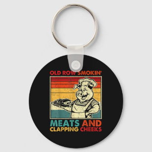 Retro Old Row Smoking Meats And Clapping Cheeks Fu Keychain