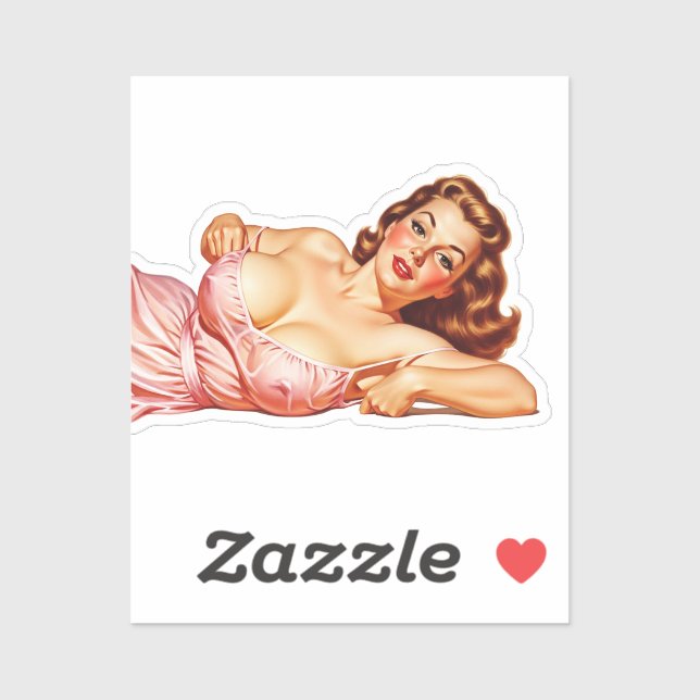 Retro Old School Pin-up girl Art Sticker (Sheet)