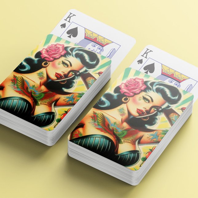 Retro Old School Tattoo Pinup Poker Cards (Creator Uploaded)