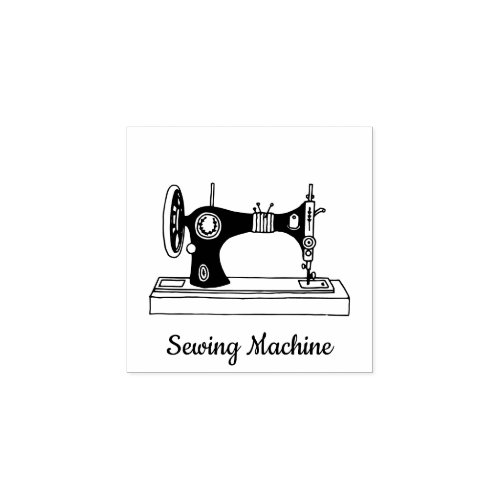 Retro old style sewing machine rubber stamp