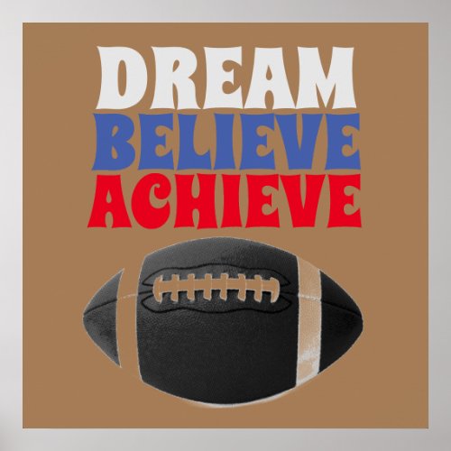 Retro Old Style Vintage 50s Football Motivational Poster
