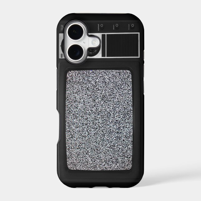 Retro Old TV with Static Screen Iphone Case (Back)