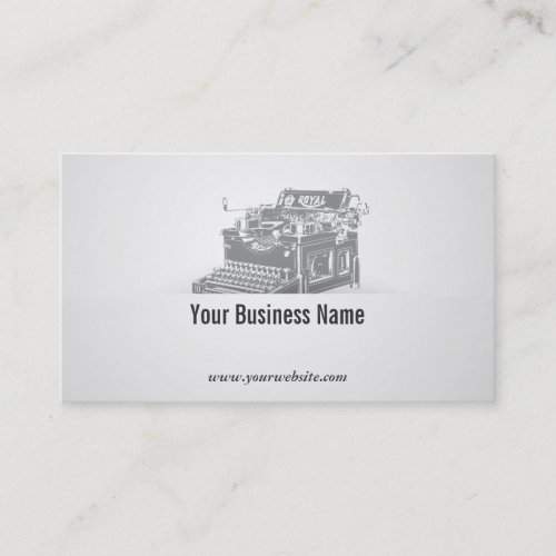 Retro Old Typewriter Writer Business Card