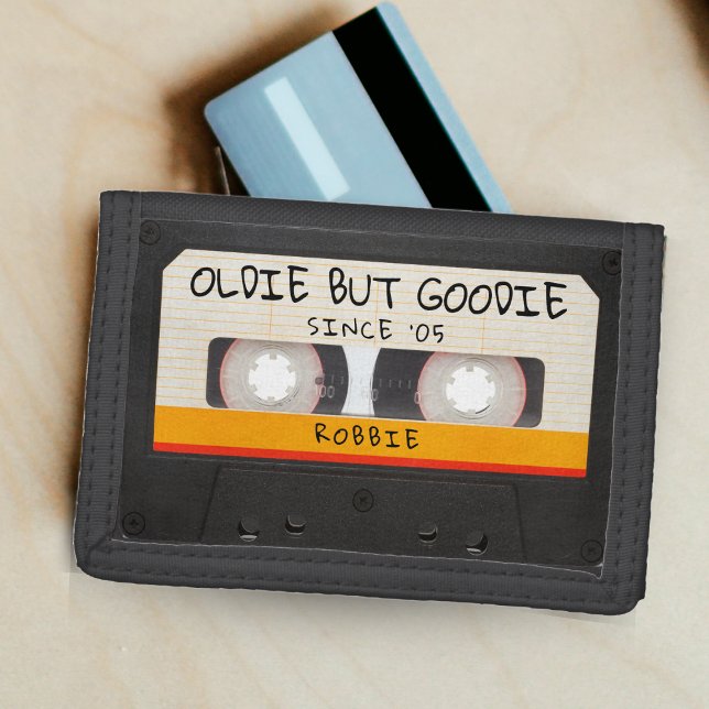 Retro Oldie But Goodie Cassette Tape Birthday Trifold Wallet (Retro Oldie But Goodie Cassette Tape Birthday Trifold Wallet)