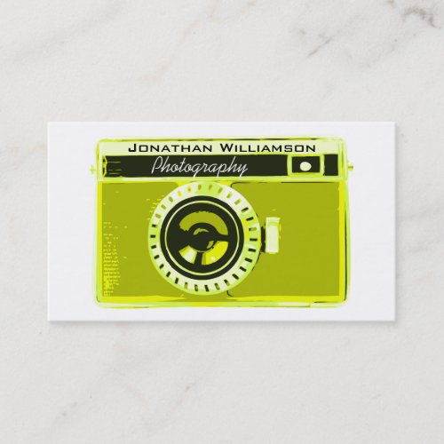 Retro Olive Camera Photography Business Cards