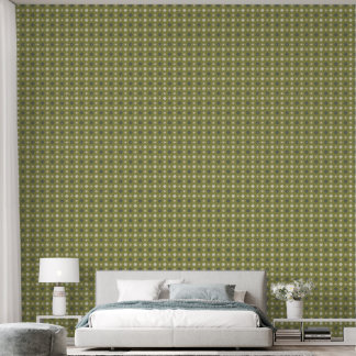 Retro Olive Green Floral Pattern Wallpaper