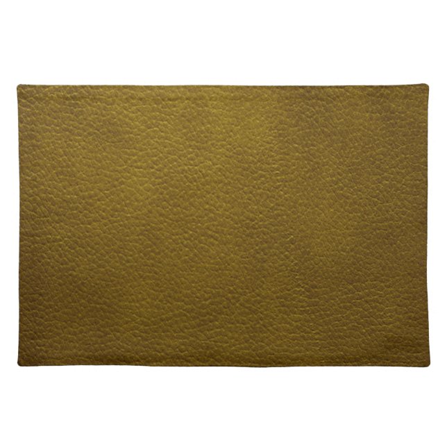 Retro Olive Green Grunge Leather Texture Placemat (Front)