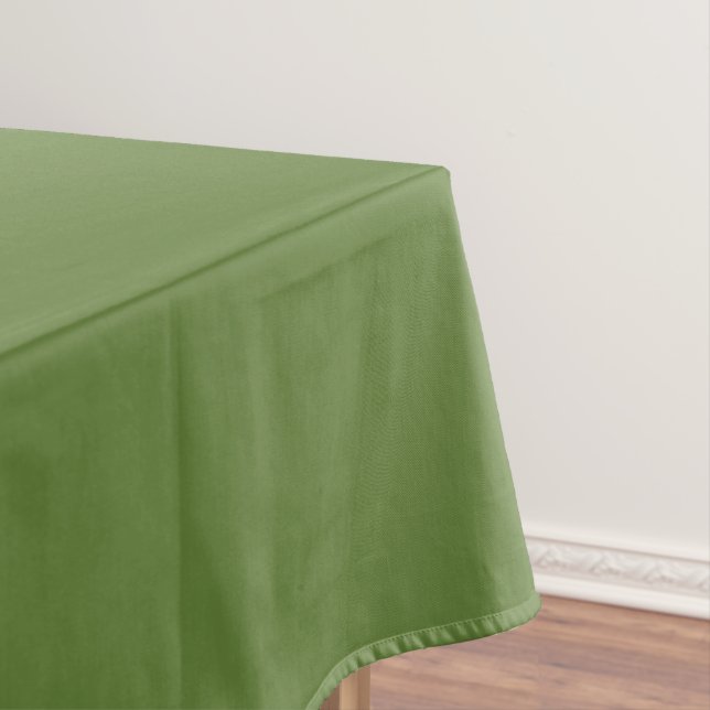 Retro Olive Green Solid Color  Tablecloth (In Situ)