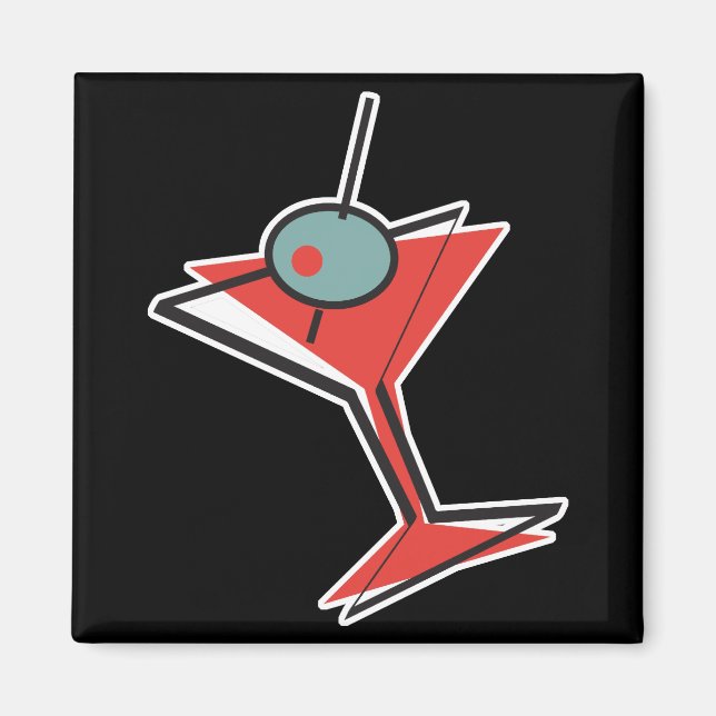 retro olive martini magnet (Front)