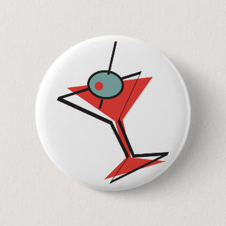 retro olive martini pinback button