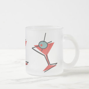 retro olive martini, retro olive martini, retro... frosted glass coffee mug
