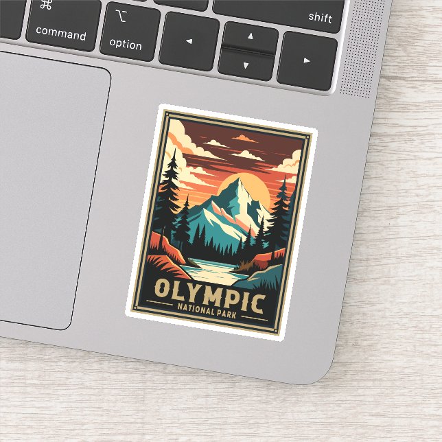 Retro Olympic National Park Sticker (Detail)