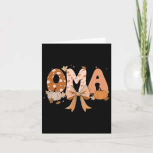 Retro Oma Coquette Bows Leopard Fall Thanksgiving  Card
