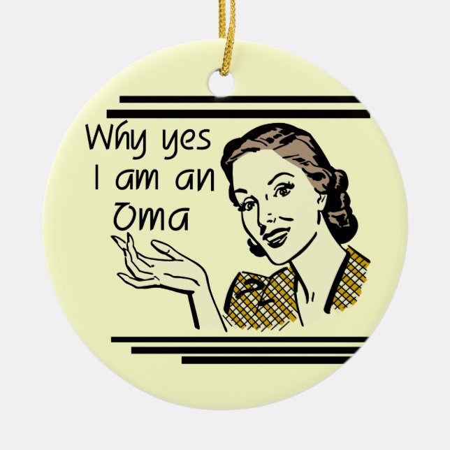 Retro Oma Tshirts and Gifts Ceramic Ornament (Front)