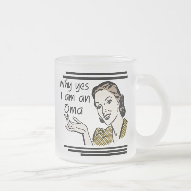 Retro Oma Tshirts and Gifts Frosted Glass Coffee Mug (Right)