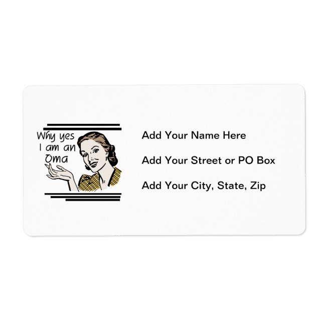 Retro Oma Tshirts and Gifts Label (Front)