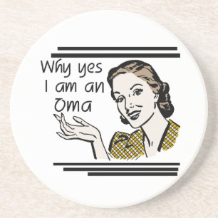 Retro Oma Tshirts and Gifts Sandstone Coaster