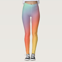 Retro Ombre Pastel Muted Rainbow Trendy   Leggings