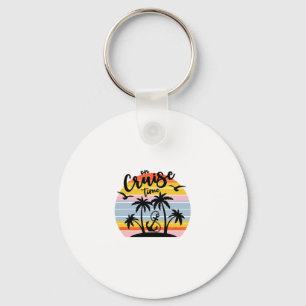 Retro On Cruise Time Summer Vacation Outfits For W Keychain