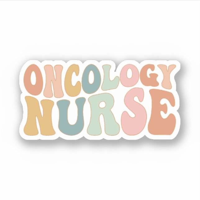 Retro Oncology Nurse Oncology Nursing Cancer Nurse Sticker (Front)