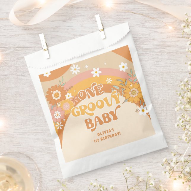 Retro one groovy baby take a treat favor bag (Clipped)
