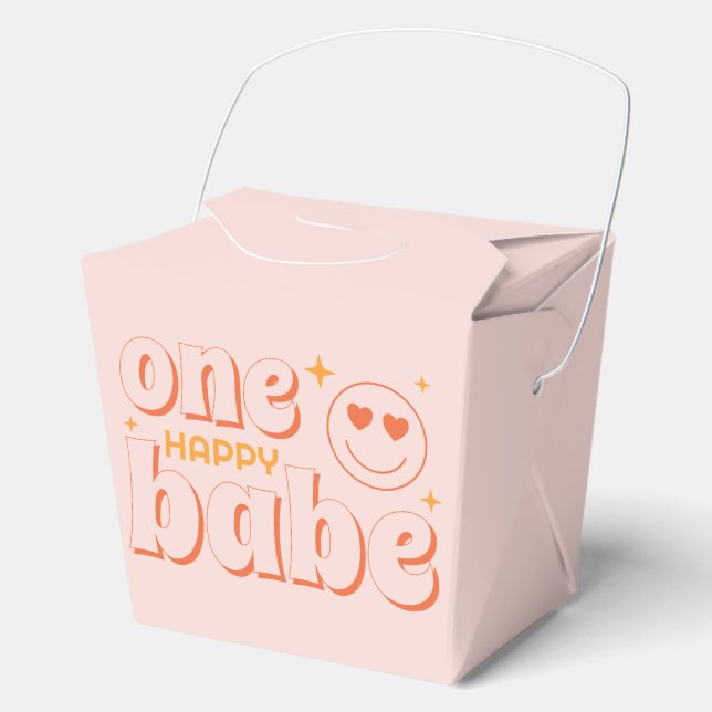 Retro One Happy Babe Favor Box (Front)