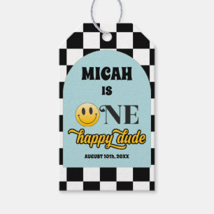 Retro One Happy Dude Birthday Thank You Tag