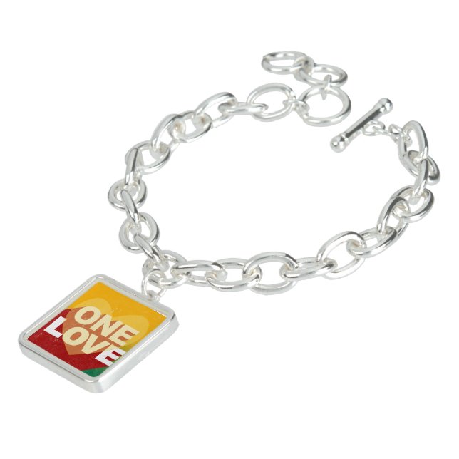 Retro One Love Poster Art Colorful Bracelet (Side)