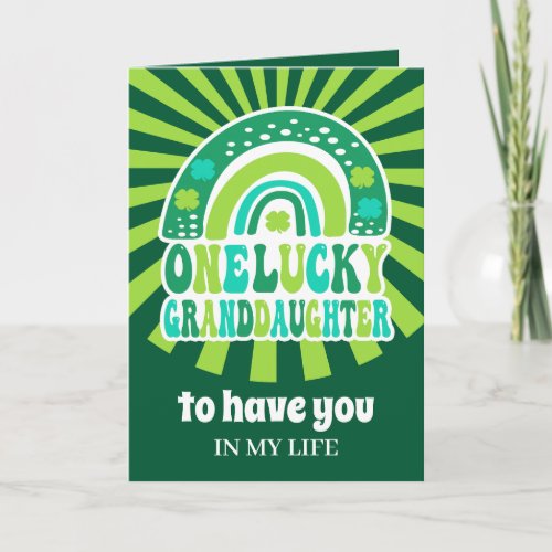 Retro One Lucky Granddaughter St Patricks Day Card