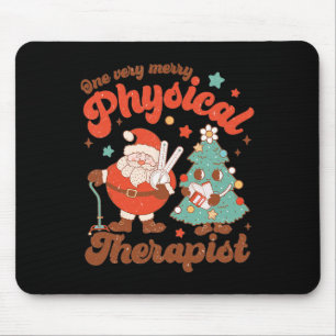 Retro One Very Merry Physical Therapist Santa Chri Mouse Pad