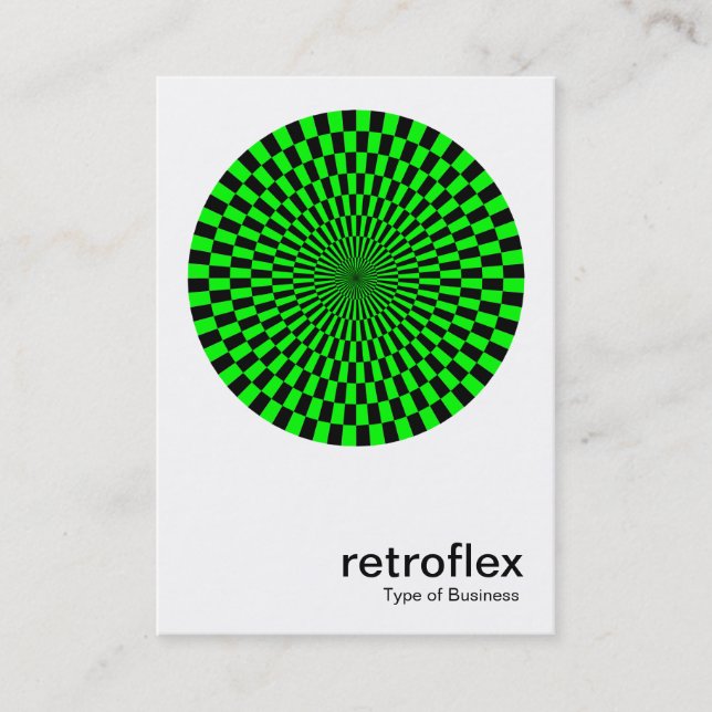 Retro Op Art - Green and Black Business Card (Front)