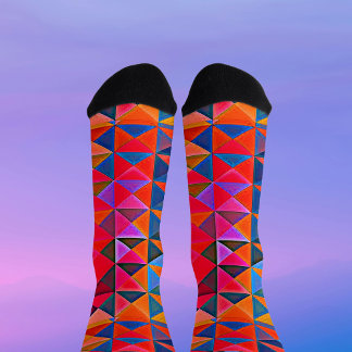 Retro Op-Art multicolor Triangle Socks