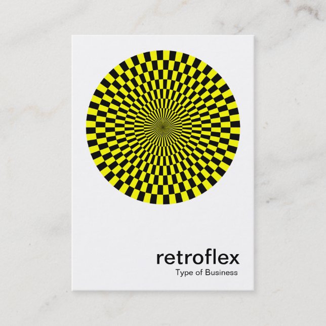 Retro Op Art - Yellow and Black Business Card (Front)