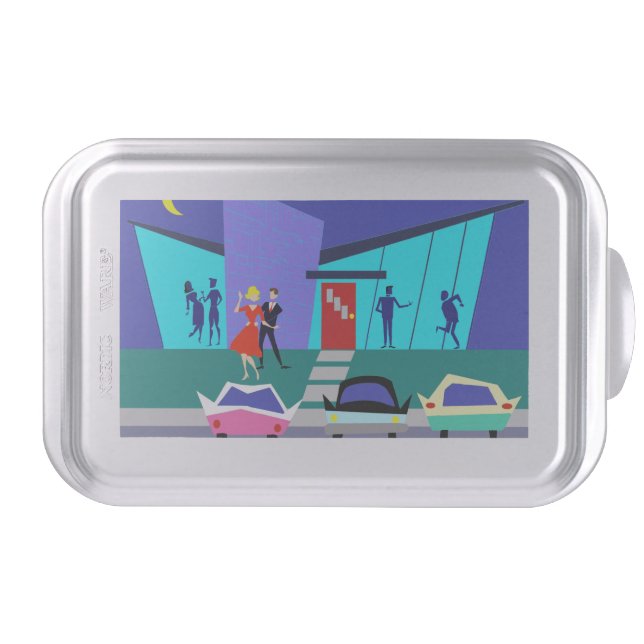 Retro Open House Party Cake Pan (Front)