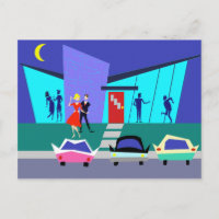 Retro Open House Party Postcard